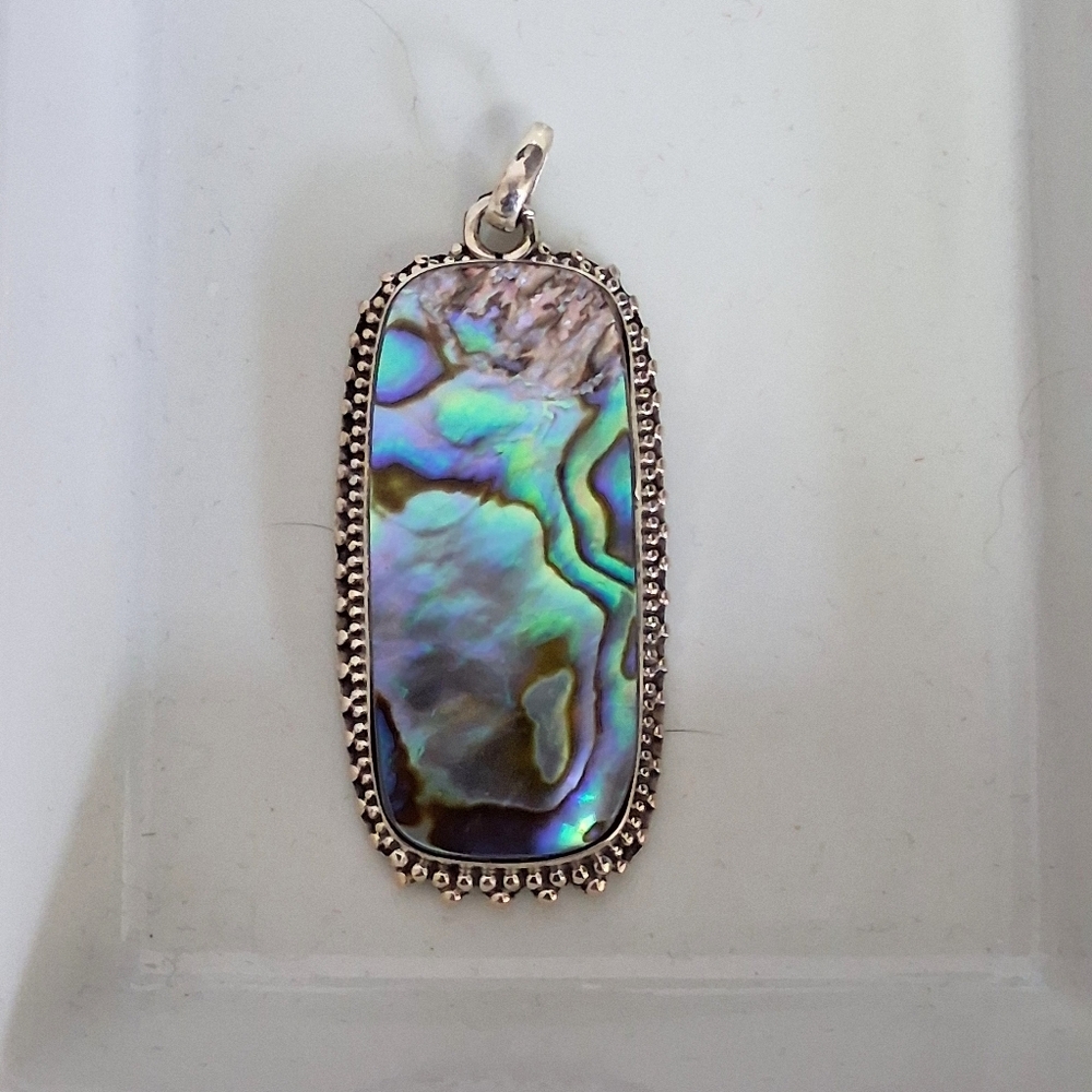 ABALONE PENDANT 925 STERLING SILVER - Picture 3 of 5